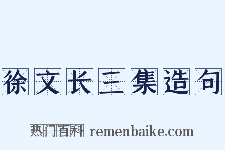 徐文长三集造句是什么意思的图片